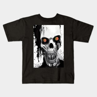 CRAZY RED AND GREEN EYED HALLOWEEN ZOMBIE Kids T-Shirt